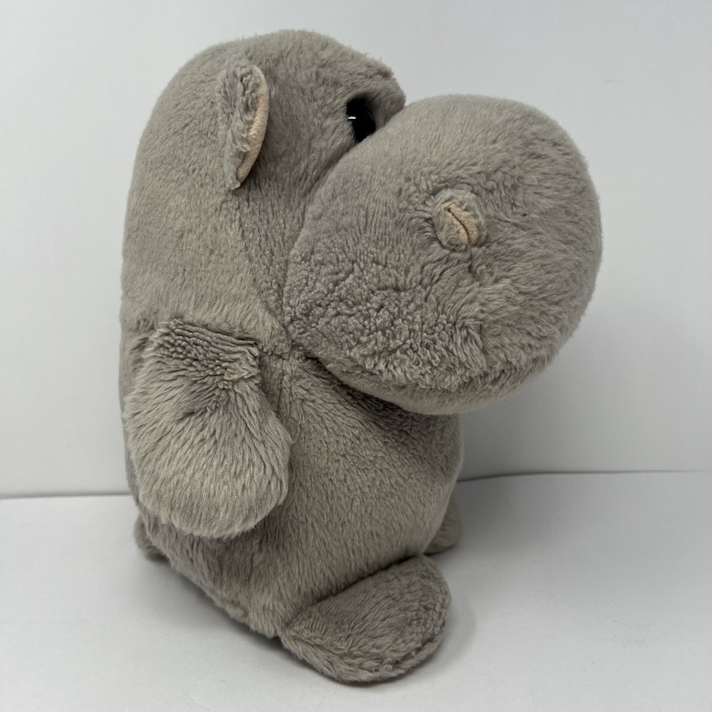 Gray Hippopotamus Hippo Fat Plush 11" Aurora Stuffed Animal Cuddly Soft Play Toy - Picture 12 of 16